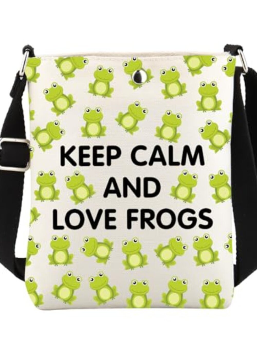 Frog Crossbody Bag Polyester Bucket Purse Adjustable Strap